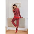 thumbnail image 2 of Ekouaer Pajamas For Women Comfy Long Sleeve Jogger Set Lounge Pjs Set With Pockets polka dots, 2 of 5