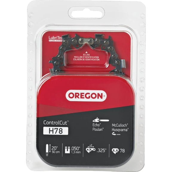 Oregon Control Cut Chainsaw Chain H78 Full Chisel - 20 In, 78 Drive Links — Heavy-Duty Construction, Professional Use