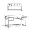thumbnail image 3 of Simpli Home Richmond 60 inch Wide Solid Acacia Wood Modern Industrial Desk in Rustic Natural Aged Brown, 3 of 10