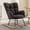Dark Grey, variant on Nursery Rocking Chair Teddy Upholstered Glider Rocker Rocking Accent Chair Padded Seat with High Backrest Armchair Comfy Side Chair for Living Room Bedroom Offices (Black Teddy)