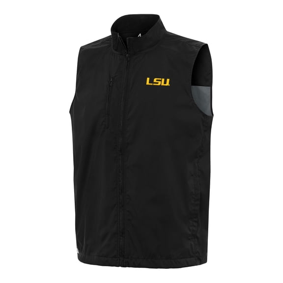 Men's Antigua Black LSU Tigers Brisk Full-Zip Vest