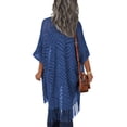 thumbnail image 6 of Zeagoo Womens Crochet Kimono Cardigan Open Front Knit Hollow Out Lightweight Cover Up with Tassel, 6 of 6