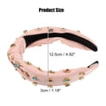 thumbnail image 4 of Diadema rosa Unique Bargains llena de diamantes plisada anudada para mujer, 4 of 7
