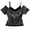 Grey, variant on Trendfront Womens Gothic Cross Wings Graphic T Shirt Cold Shoulder Layered Two Piece Tee Short Sleeve Slim Fit Lace Dark Grunge Punk Emo Tops