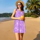 thumbnail image 3 of Fotbe Lilac Glittering Vestido de Verano sin Mangas para Mujer – Vestido Midi Línea A, Estilo Camiseta Floral, Vestido Playero Casual y Fluido, 3 of 7