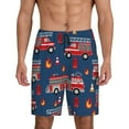 thumbnail image 2 of Daiia Fire Truck 1 Mens Woven Stretch Pajama Short,Short Pajama Pants-X-Large, 2 of 9