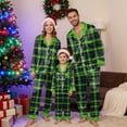 thumbnail image 5 of mgoYE Christmas Pajamas for Family Silk Satin Holiday Matching Pajamas Sets Long Sleeve Button Comfy Loungewear Sets(Green,S), 5 of 6