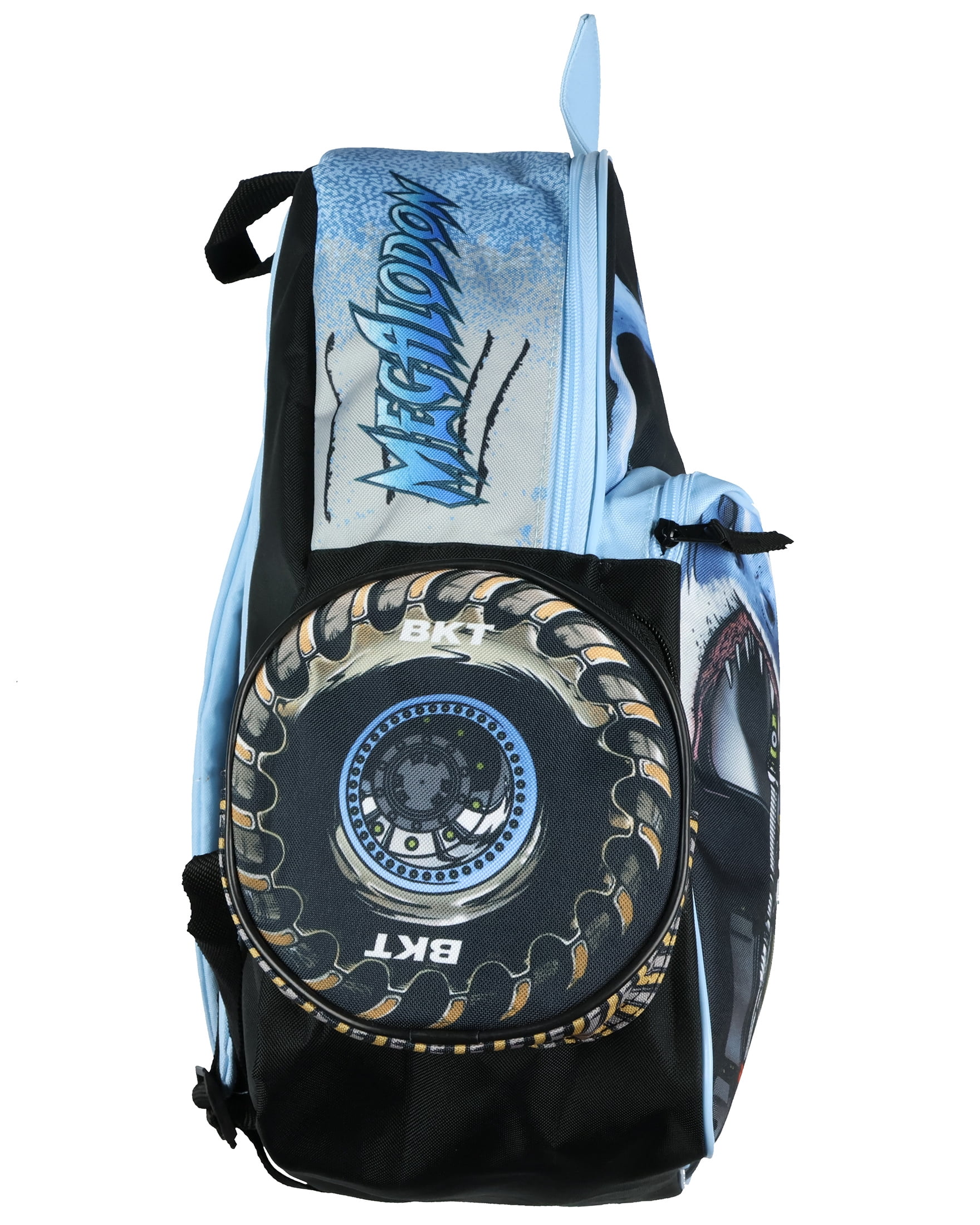 Monster Jam Backpack Megalodon Predator Truck Grill Laptop Tech Travel Daypack 16"