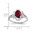 thumbnail image 2 of 14k White Gold Polished 7x5mm Oval Created Ruby Ring Size 6.00 Ring for Women, 2 of 2