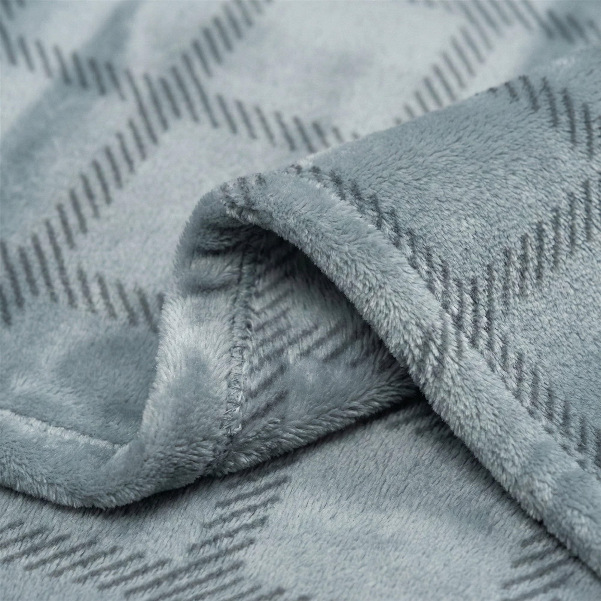 Fleece Throw Blanket - 50x60 Inch - Modern Dash Windowpane Design - Ultra Soft Warmth - Blue