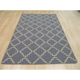 thumbnail image 5 of Handmade Wool Blue Contemporary Trellis Flatweave Revesible Moroccan Rug, 5 of 5