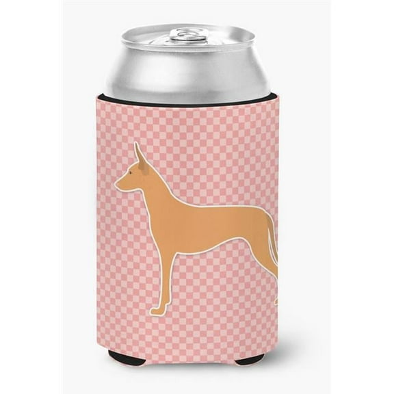 Pharaoh Hound Checkerboard Pink Can or Bottle Hugger