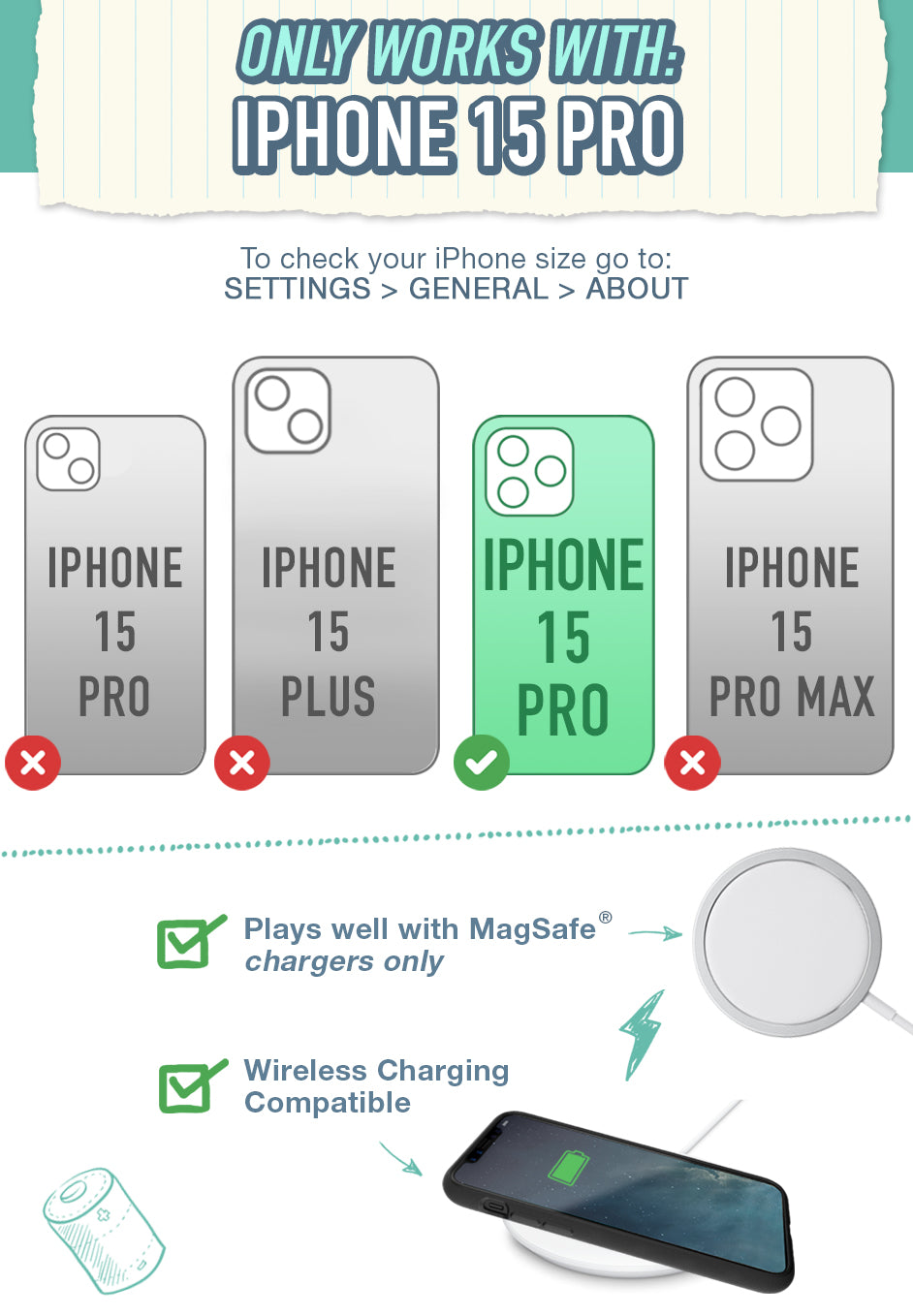 Smartish iPhone 15 Slim Case - Gripmunk Compatible with MagSafe [Lightweight + Protective] Thin Grip Cover with Microfiber Lining - Clearly Clear