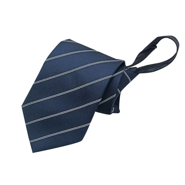 Gray Men'S Fashion Business 3.15 Inch Wide Solid Color Jacquard Polyester Zipper Pre-Tied Necktie Easy Wear For Daily And Office Use In Gray Shade