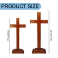 thumbnail image 3 of Wooden Altar With Stand Standing Table Double Display Decor For Home Chapel Decor 8.8 Inch, 3 of 9