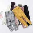 thumbnail image 3 of Children Spring And Autumn Leggings Cute Korean Version Leggings Elastic Solid Color Rabbit Nine-Point Pants For 3-12 Years Old QP M, 3 of 6