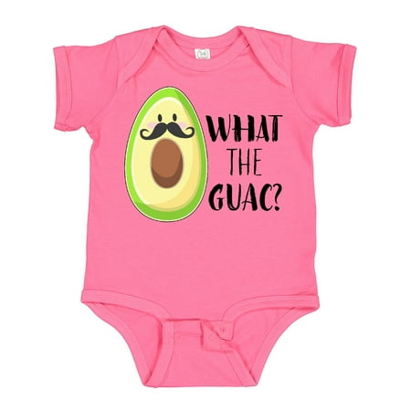 

Inktastic What the Guac Avocado with Mustache Gift Baby Boy or Baby Girl Bodysuit