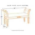 thumbnail image 4 of Ashley Realyn Tufted Bench with Scrolled Arm in Antique White, 4 of 5