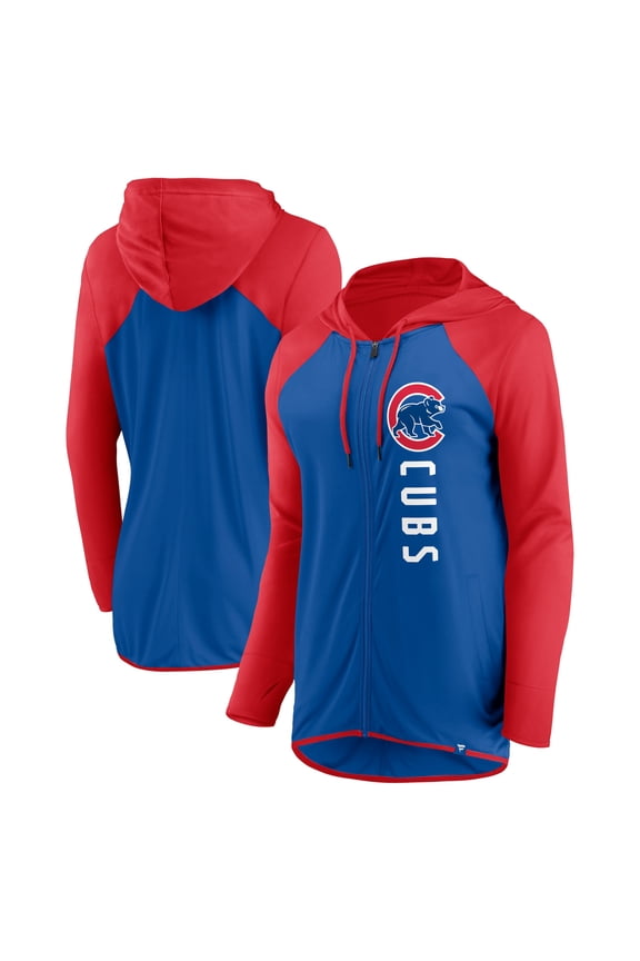 Women's Fanatics Royal/Red Chicago Cubs Forever Fan Full-Zip Hoodie Jacket