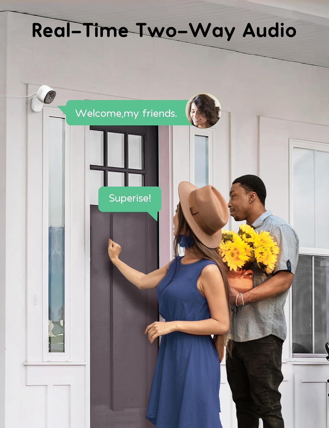 Security Cameras Outdoor, Wired 2K Wi-Fi Cameras for Home Security, 2.4G Indoor Camera, Human/Pet AI Detection, Color Night Vision, 2-Way Audio, Support Cloud/128G SD Card Storage