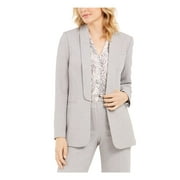 CALVIN KLEIN Womens Gray Heather Wear To Work Blazer Jacket Petites 4P