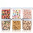 thumbnail image 2 of Kitchen Pantry Organization, Airtight Food Storage Containers Bpa Free, 6Pc Clear Containers For Bulk Storage, Snap Lock Lids Preserves Freshness Longer, Perfect For Dry Food, Flour, Sugar, 2 of 7