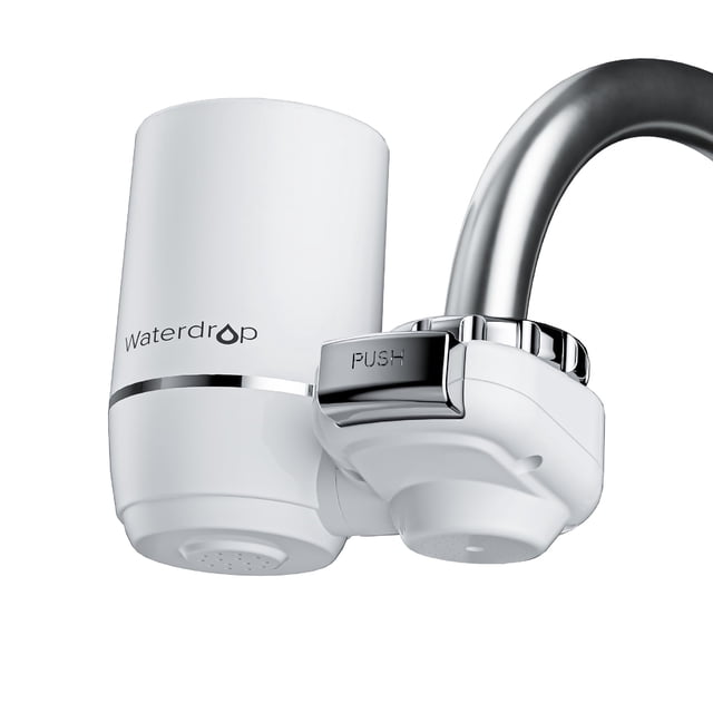 Faucet, filtro de agua con forma de gota de agua, 320 galones, blanco