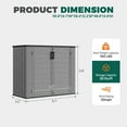 thumbnail image 2 of BaPiPro 32 Cu.ft/240Gal Outdoor Resin Storage Shed with Floor, Waterproof Resin Cabinet, All-Weather Tool Plastic Sheds for Outdoor, Patio, Backyard, 4.7'x2.2'x3.9', 2 of 10