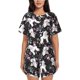 thumbnail image 1 of Fotbe Cute Poodle Dog Conjunto de Pijama Estampado para Mujer, 2 Piezas, Ropa de Dormir con Camiseta de Manga Corta y Shorts Suaves-Small, 1 of 6
