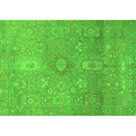 Ahgly Company Indoor Rectangle Abstract Green Modern Area Rugs, 8' x 10'