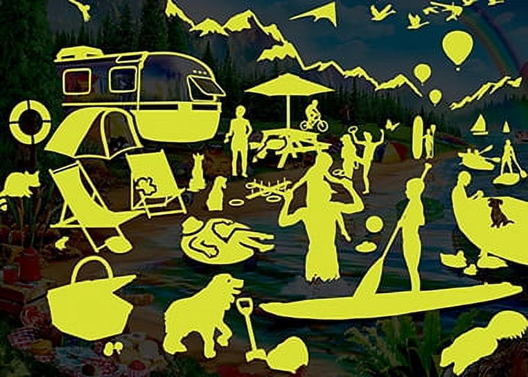 MasterPieces Glow in the Dark Seek & Find - Day at the Lake 500-Piece Interlocking Jigsaw Puzzle - Styles May Vary