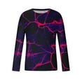 thumbnail image 5 of Honeeladyy Men's 3D Print T Shirts Funny Graphics Pattern Crewneck Long Sleeve Tees Athletics Workout Top #Ni-Purple-XXL, 5 of 5