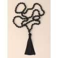 thumbnail image 1 of Collar Largo Boho con Borla, 108 Cuentas Negra para Meditación y Yoga, 1 of 6