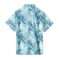 thumbnail image 6 of QHRMKOG Shirt for Men Loose Fit Tropical Print Short Sleeve Hawaiian Shirts Light Holiday Button Down Beach Shirts Summer Fashion Top Blue 2XL, 6 of 6