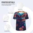 thumbnail image 3 of Uemuo Colorful Feather Owl Print Mens Polo Shirts Baseball T-shirt Performance Short Sleeve Golf Shirt Moisture Wicking Athletic Casual Collared T-Shirt-Large, 3 of 7