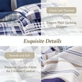 thumbnail image 6 of Beartech 7 Piece Comforter Set-Navy Blue Plaid Luxury Soft Bed Set,Reversible Patchwork King Size Bedding Set for All Season,Bed in a Bag with Down Alternative Comforter,Sheets,Pillowcases & Shams, 6 of 9