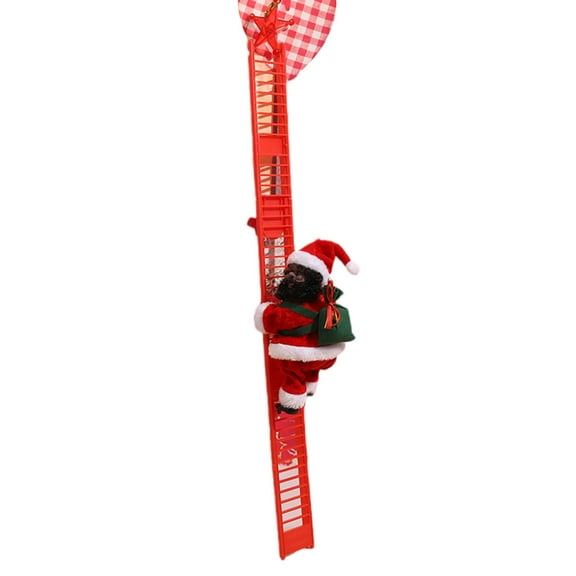 Rdhnmea Electric Santa Claus Climbing Ladder Lovely Climbing Santa Doll Toy Christmas Tree Decorations Santa Claus Figures for Party Home Xmas Door
