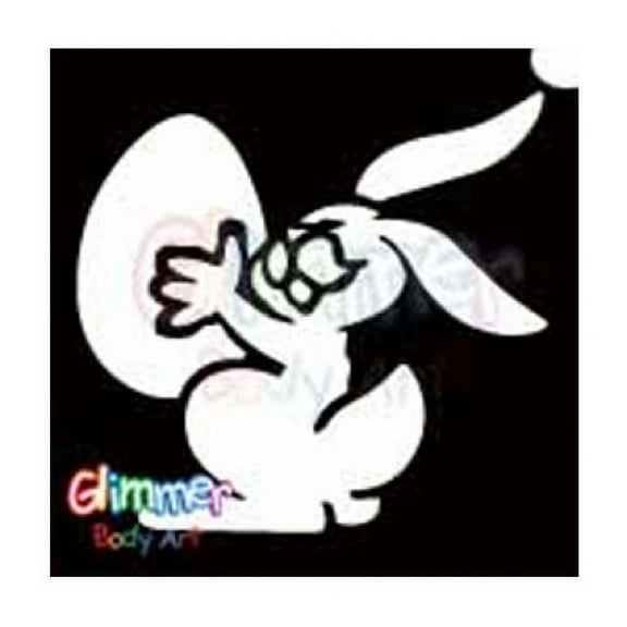 Glimmer Body Art Glitter Stencils Easter Bunny 1 (5/pack)