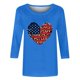 thumbnail image 4 of Camisetas de Manga Corta para las Mujeres Día de la Independencia Impreso Suelto Cuello Redondo Tee, Casual Y Blusas Festivas para las Mujeres Casual, 4 of 4