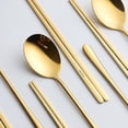 thumbnail image 4 of Chopsticks Spoon Set, 4 Color Reusable Metal Stainless Steel Korean Chopstix Spoon Set Christmas Gift, 4 of 5