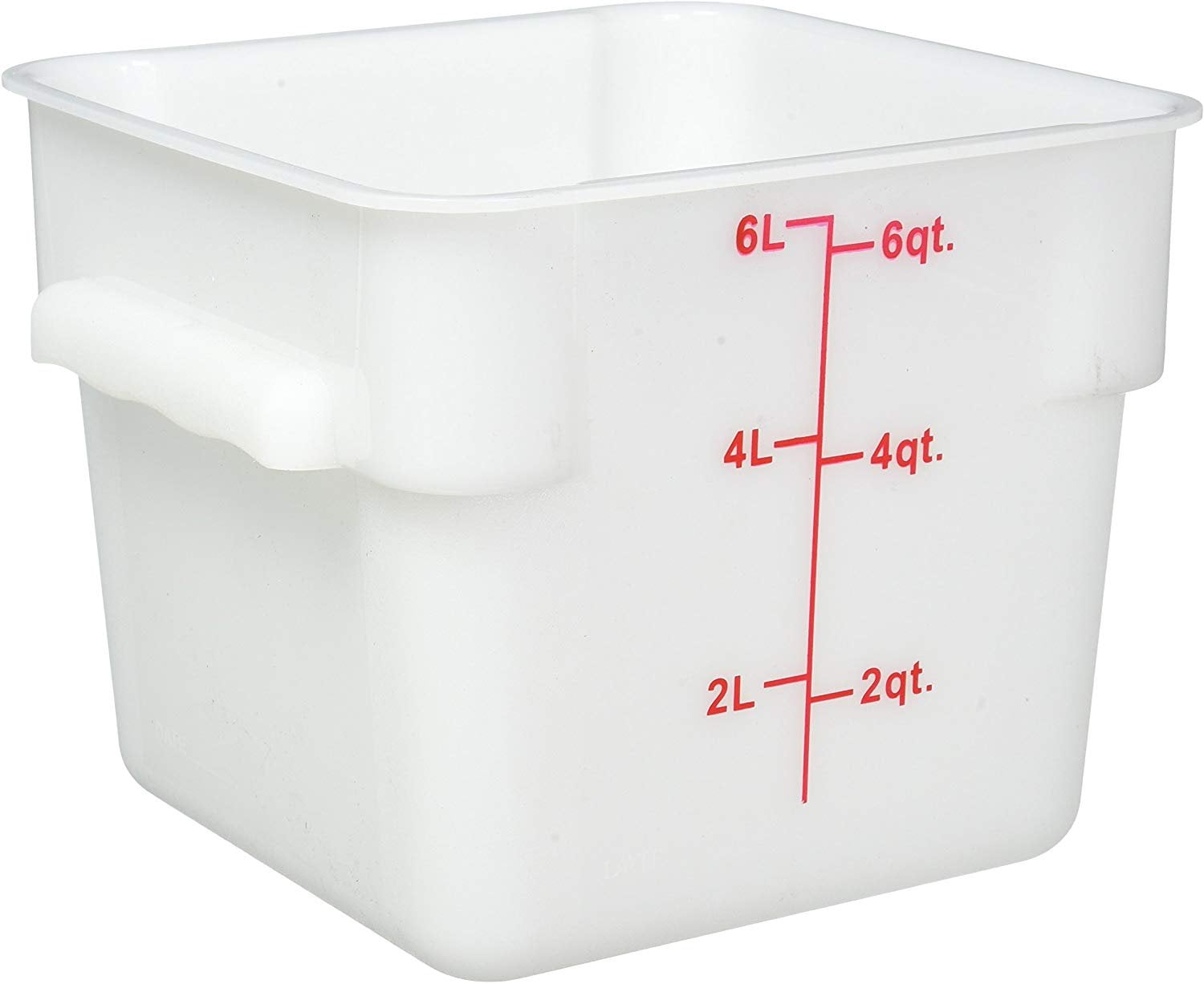 Winco Square Storage Container, 6Quart, White