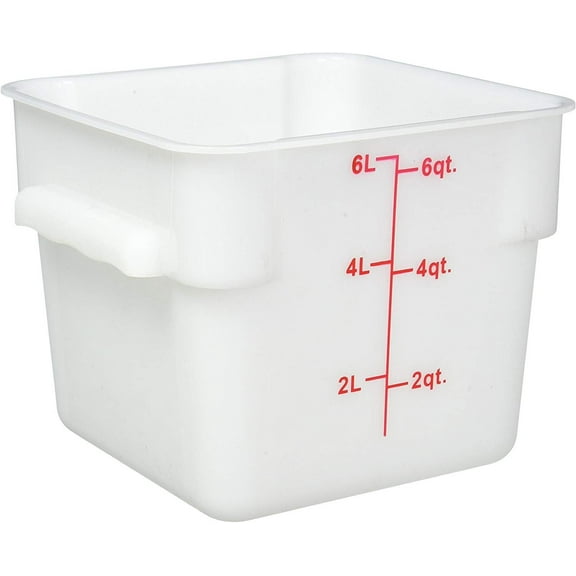 Winco Square Storage Container, 6-Quart, White