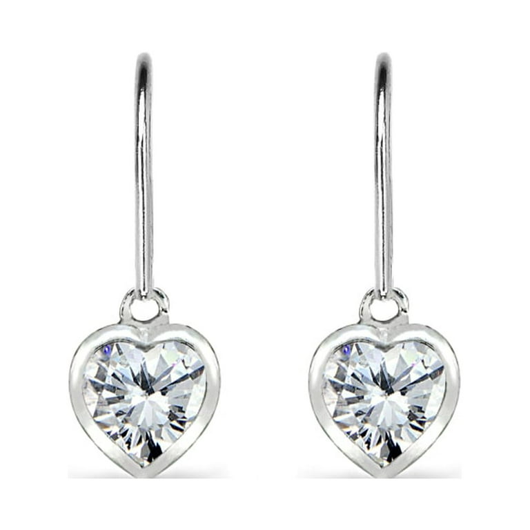 Cubic Zirconia Bezel Set Lever Back Earrings Sterling Silver 6mm Teens Cubic Zirconia Bezel Set Lever Back Earrings Sterling Silver 6mm Teens