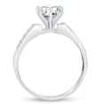 thumbnail image 4 of Solid 14k White Gold Round Cut Two Row Sidestones Solitaire Engagement Ring CZ Cubic Zirconia (2.0cttw., 1.0ct. Center) , Size 6.5, 4 of 7