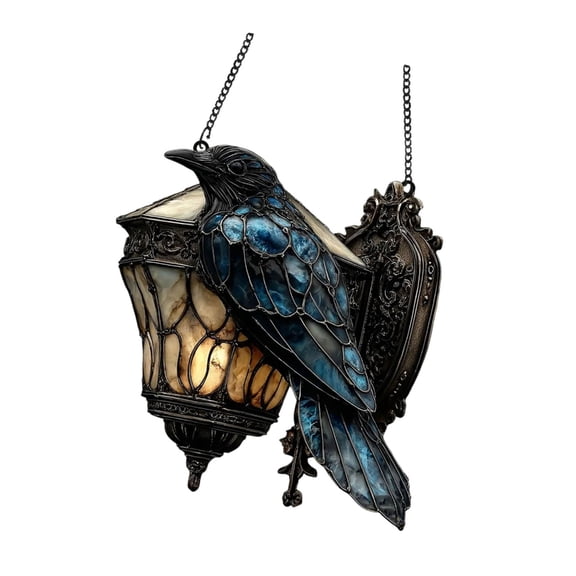 YIGSECU Halloween Ravens Light Vintage LED Night Lamp For Festival Party Decoration