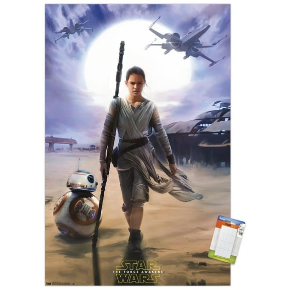 Star Wars: The Force Awakens - Rey Wall Poster, 14.725" x 22.375"