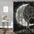 thumbnail image 2 of Orinice Moon Stars Bathroom Decor Set with Hooks, Colorful Luxurious Graphic Print Polyester Fabric Shower Curtain Set, Home Bathtubs Decoration, Waterproof, Easy to Install, Machine Washable 36x72, 2 of 7