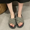 thumbnail image 3 of Zapatilla cruzada para mujer, moda informal, suela gruesa, zapatilla de plataforma para mujer para verano, pata de gallo, negro 39, 3 of 14