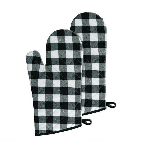 Kate Aurora Living 2 Pack Gingham Plaid Checkered Country Farmhouse Oven Mitts - Assorted Colors