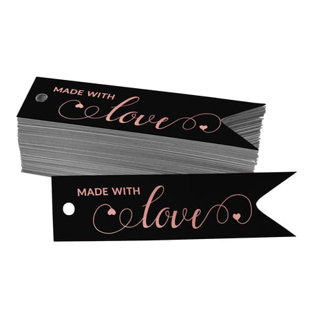 Inkdotpot Real Rose Gold Foil Made With Love Text Tags Favor Hang Paper Tags 50 Pieces